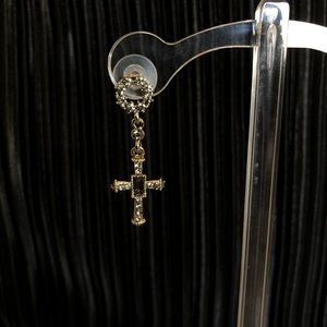 Vintage Jewelry - Jeweled cross drop earring Vintage Jewelry - Jeweled cross drop earring